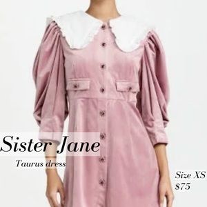 Sister Jane - Velvet dress with jeweled buttons and collar - size xs